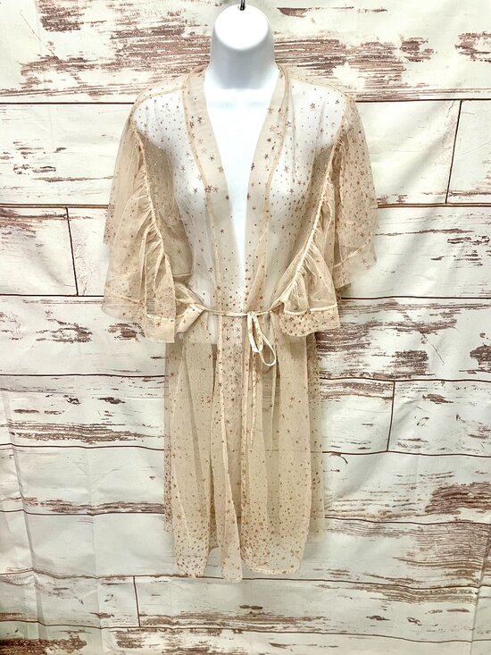 Victoria's Secret Other - Victoria's Secret Dream Angels Mesh Star Glitter Kimono Robe